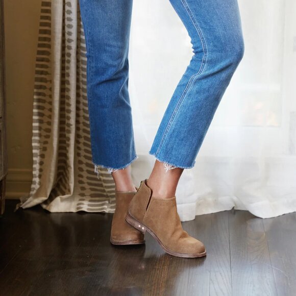 NEW BEEK Suede Falcon Ankle Booties Chestnut for women 1065tn - Picture 3 of 5